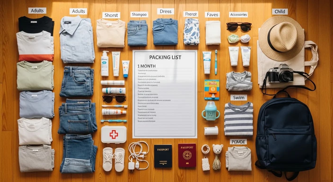 Packing List for 1 Month Family Travel